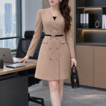 Đầm giả măng tô phối túi 2 bên LD229