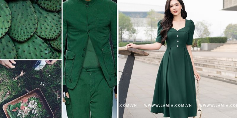 Váy cotton buộc dây - Màu xanh lá/Cây cọ - Ladies | H&M VN
