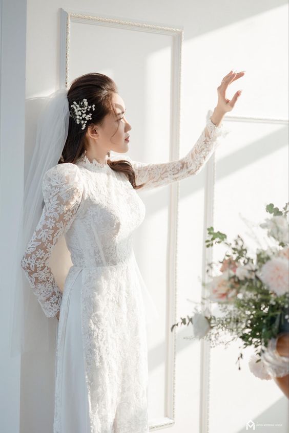 Top 5 mẫu áo dài cưới ấn tượng cho cô dâu ngày trọng đại 7