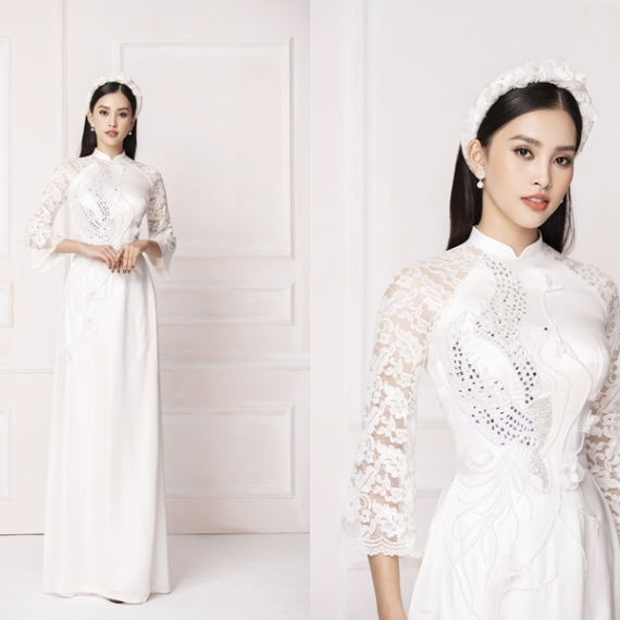 Top các mẫu áo dài trắng đẹp cho cô dâu ngày cưới