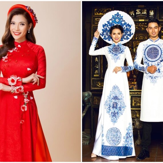 Xu hướng áo dài vẽ tay họa tiết mới