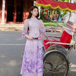 Áo dài cách tân tà ngắn phối hồ điệp 3D AD188 (LẺ ÁO)