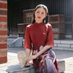 Áo dài cách tân 4 tà phối tay lỡ AD224 (LẺ ÁO)