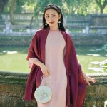 Áo dài cách tân tay lỡ phối họa tiết dập nổi AD218 (LẺ ÁO)