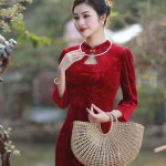 Áo dài cách tân tay phồng cổ 3 phân AD238 (LẺ ÁO)
