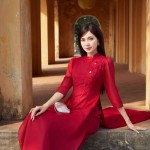 Áo dài tay lỡ phối hoa đính nổi AD147 (LẺ ÁO)
