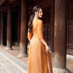 Áo dài tay lỡ phối họa tiết thêu AD166