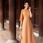 Áo dài tay lỡ phối họa tiết thêu AD166