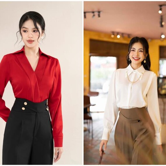 Cách phối áo sơ mi cho người mập nữ che khuyết điểm tốt