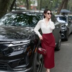 Áo sơ mi cổ tim phối tay dài LA433