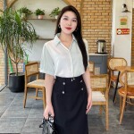 Chân váy bút chì dáng dài phối cúc LV155