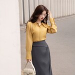 Chân váy dáng dài phối đai giả LV158