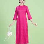 Áo dài tay lỡ Như Ý NGO006-QT01 thương hiệu ÁO DÀI NGƠ