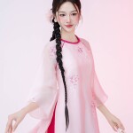 Áo dài tay lỡ Phúc An NGO009-QT06 thương hiệu ÁO DÀI NGƠ