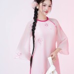 Áo dài tay lỡ Phúc An NGO009-QT06 thương hiệu ÁO DÀI NGƠ