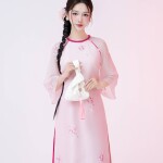Áo dài tay lỡ Phúc An NGO009-QT06 thương hiệu ÁO DÀI NGƠ