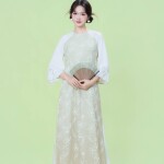 Áo dài Bích Thảo NGO026 QT003 thương hiệu ÁO DÀI NGƠ