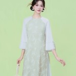 Áo dài Bích Thảo NGO026 QT003 thương hiệu ÁO DÀI NGƠ