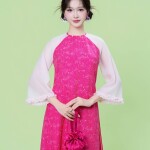 Áo dài Xuân Đào NGO027-QT007 thương hiệu ÁO DÀI NGƠ