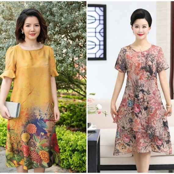 20 cách chọn đầm dài qua gối cho tuổi trung niên đẹp cực sang