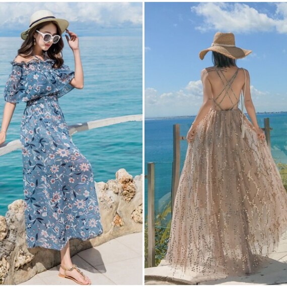 7 mẫu đầm maxi biển có tay quyến rũ các nàng không thể bỏ qua