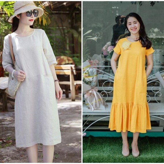 Xu hướng đầm linen suông được chị em yêu thích nhất hiện nay