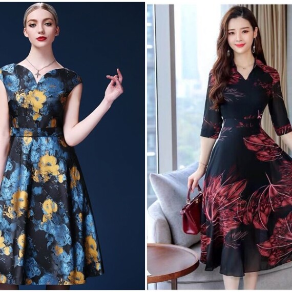9 mẫu đầm xòe tuổi trung niên thanh lịch, sang trọng