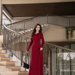 Đầm body dáng dài phối tay dài LD395