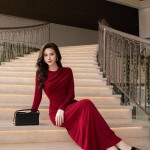 Đầm body dáng dài phối tay dài LD395