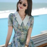 Đầm chữ A dáng xòe phối đai LD284