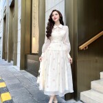Đầm chữ A phối tay dài LD419