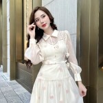 Đầm chữ A phối tay dài LD419