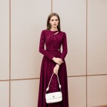 Đầm chữ A tay dài phối đai eo LD400