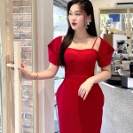 Đầm dự tiệc dáng ôm phối cúp ngực LUXD037
