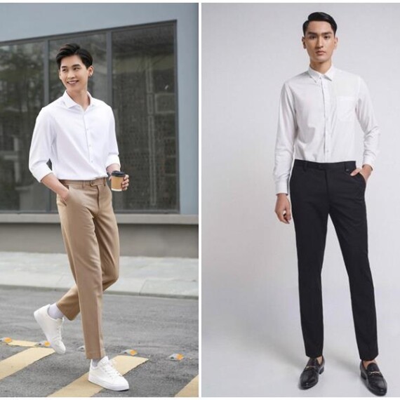 Phối giày tây với áo sơ mi chuẩn, đẳng cấp và lịch lãm