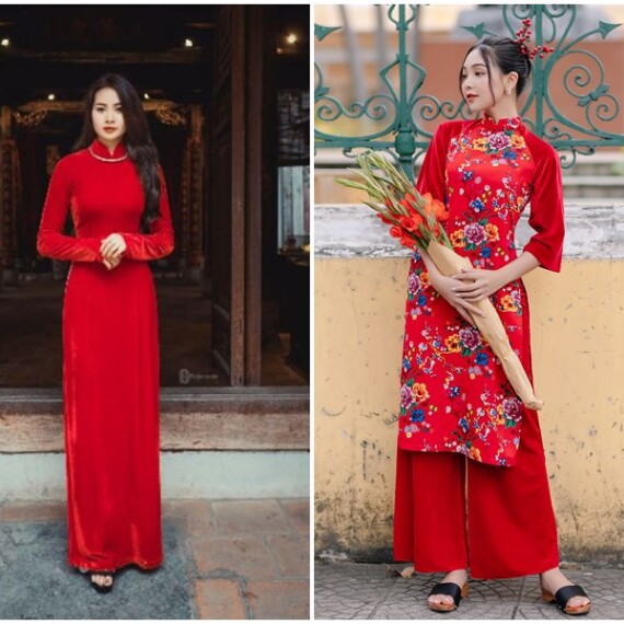 Khám phá 10 mẫu áo dài nhung đỏ sang trọng dành cho phái đẹp