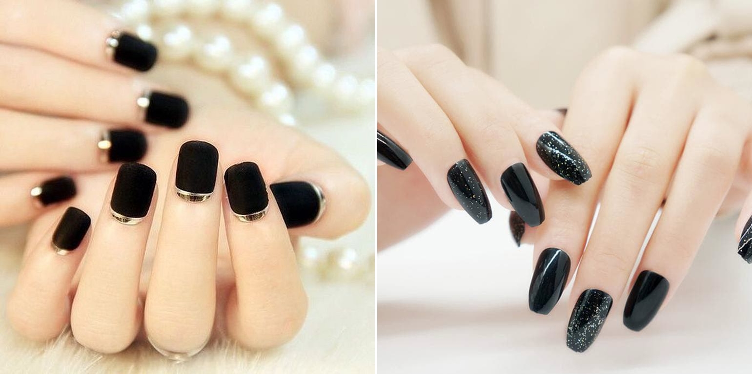 Top những mẫu nail màu đen giúp sáng da, quyến rũ cho bạn gái - biri.vn