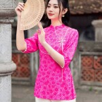 LẺ Áo pháp phục tay cộc phối nơ PP027