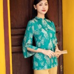 Bộ pháp phục tay xẻ phối ngọc PP024