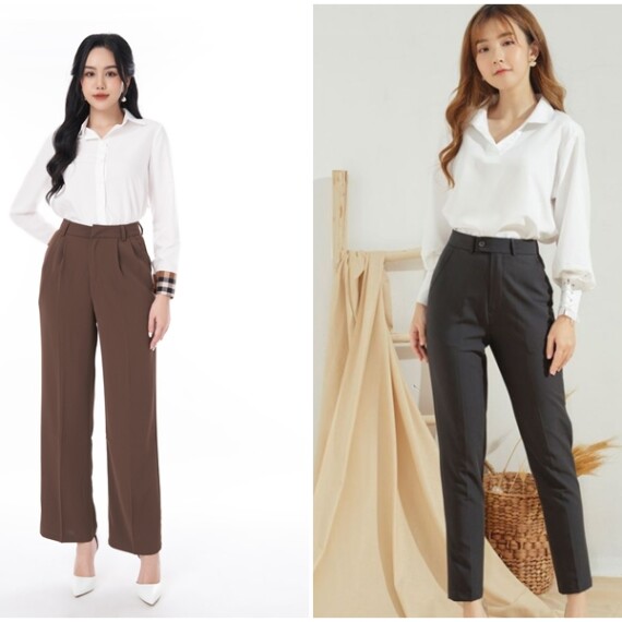 Quần ống đứng công sở sang trọng cho các chị em