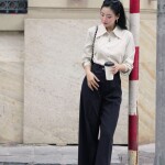 Quần ống rộng LQ151 cạp cao dáng dài siêu xinh cho nàng tăng chiều cao