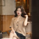 Áo ký giả tay cộc phối túi KG001