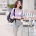Áo sơ mi dáng rộng cổ 3 phân LA483