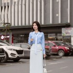 Áo sơ mi tay dài phối dây thắt LA438