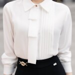 Áo sơ mi nữ cổ xếp ly nơ LA333 (KHÁCH MUA VUI LÒNG INB CHỌN MÀU)