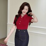 Áo thun tay cộc phối cúc giả LA442