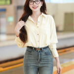Quần jean J051 ống loe cạp cao dáng ôm thon gọn