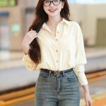 Áo sơ mi LA500 tay dài dáng rộng