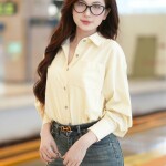 Áo sơ mi LA500 tay dài dáng rộng