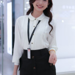 Áo sơ mi trắng cổ tròn LA509
